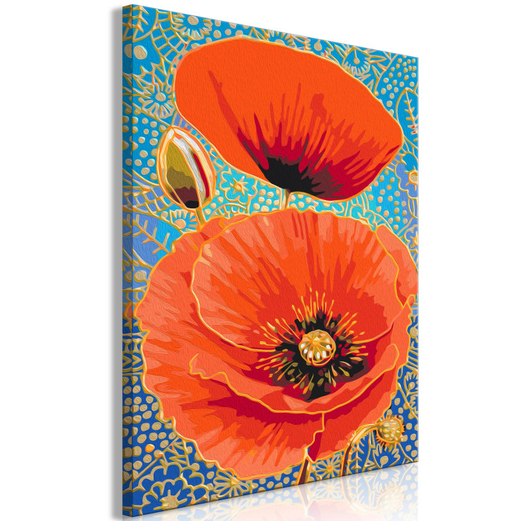 Paint by Number Kit Red Poppies - Meadow Flowers on a Turquoise Decorative Background 144141 additionalImage 5