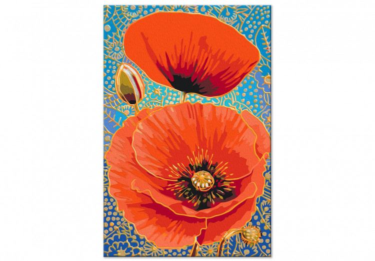 Paint by Number Kit Red Poppies - Meadow Flowers on a Turquoise Decorative Background 144141 additionalImage 6