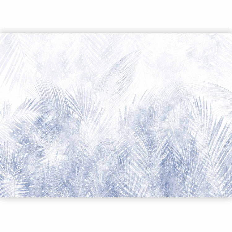 Wall Mural Interpenetrating palm leaves - plant motif in a blue shade 144641 additionalImage 1