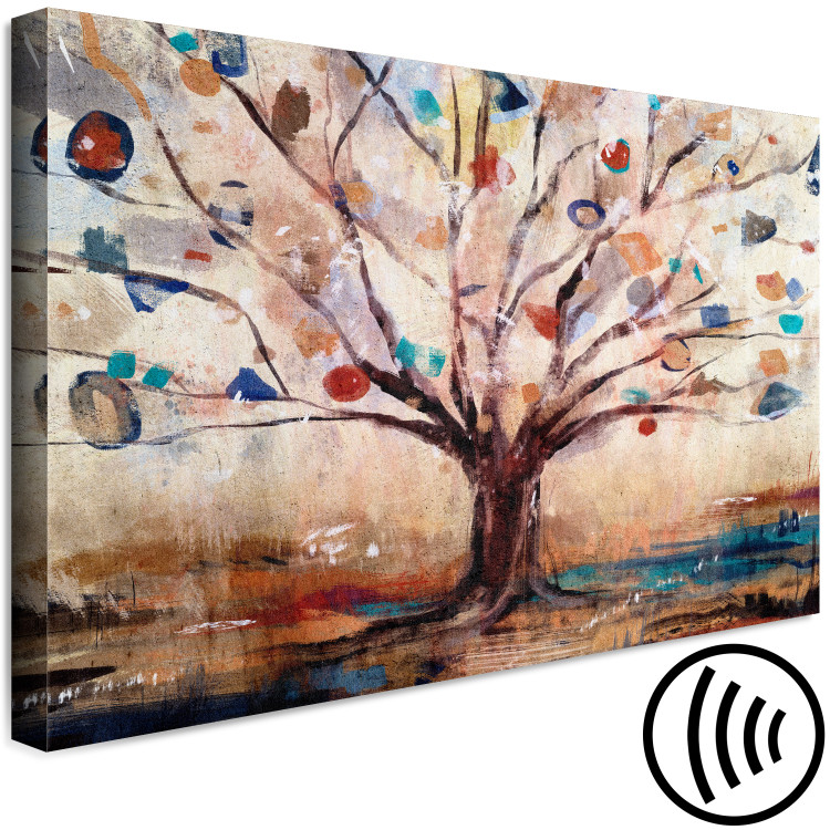 Canvas Abstract Nature (1-piece) - painted tree in warm colors 145141 additionalImage 6
