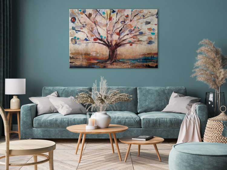 Canvas Abstract Nature (1-piece) - painted tree in warm colors 145141 additionalImage 3