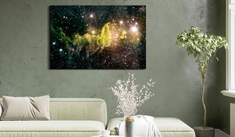 Acrylic print Green Nebula - Dazzling Stars in Outer Space 146441 additionalImage 3