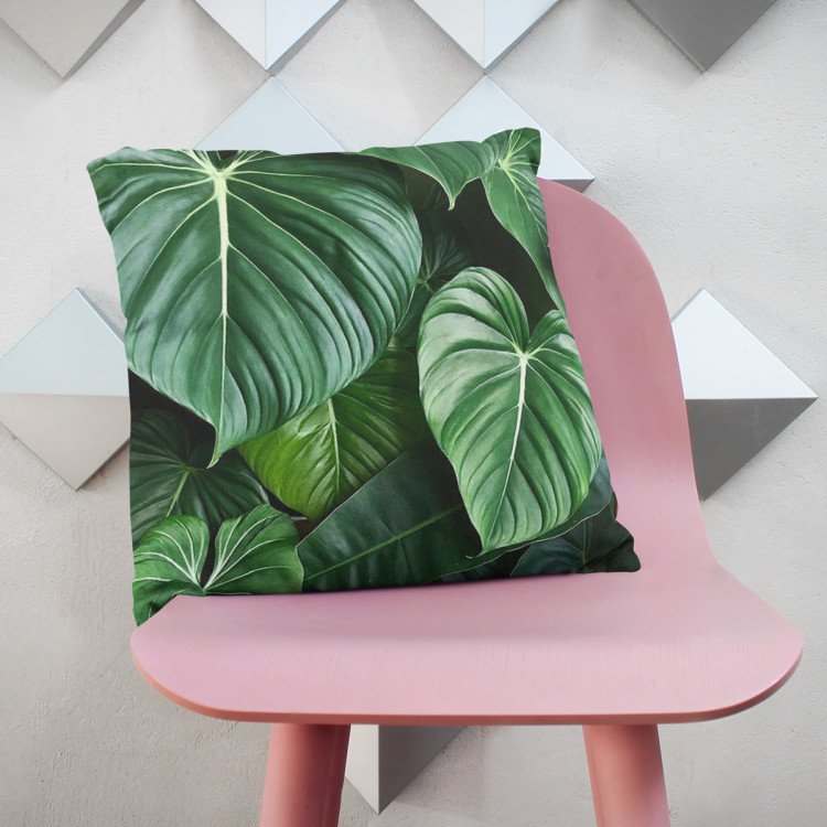 Decorative Microfiber Pillow Philodendron gloriosum - exotic plants with rich detailing cushions 146841 additionalImage 2