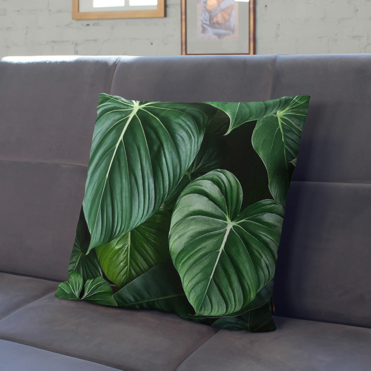 Decorative Microfiber Pillow Philodendron gloriosum - exotic plants with rich detailing cushions 146841 additionalImage 4