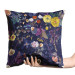 Decorative Velor Pillow Oriental meetings - floral composition on a sapphire background 147141 additionalThumb 2