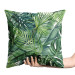 Decorative Velor Pillow Green corner - leaves of various shapes, shown on a white background 147241 additionalThumb 2