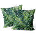 Decorative Velor Pillow Green corner - leaves of various shapes, shown on a white background 147241 additionalThumb 3