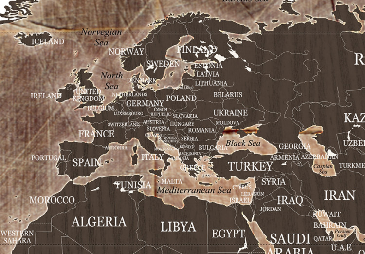 Large canvas print World Map: Wooden Mosaic II [Large Format] 149141 additionalImage 4