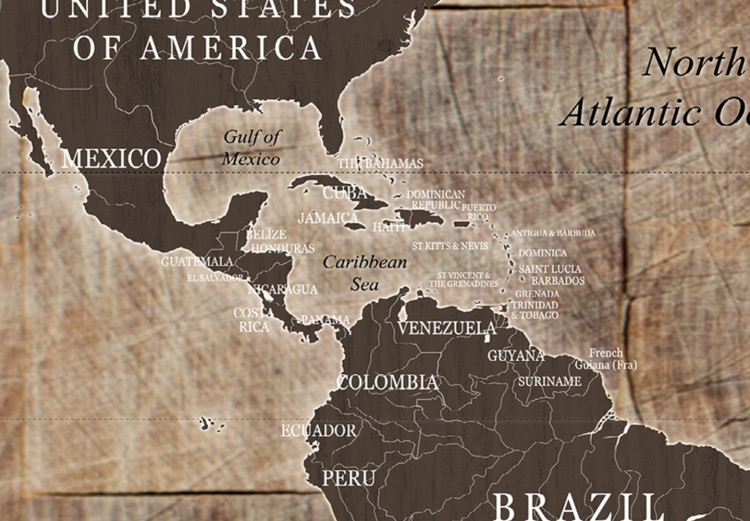 Large canvas print World Map: Wooden Mosaic II [Large Format] 149141 additionalImage 3