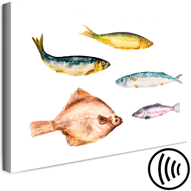 Canvas Marine Fish (1-piece) - watercolor composition with underwater fauna 149641 additionalImage 6