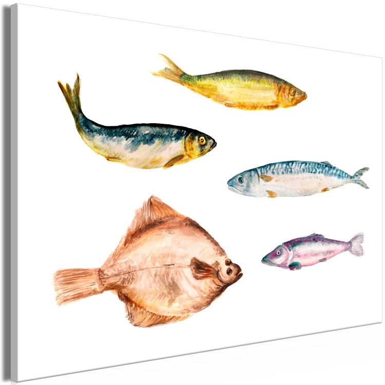 Canvas Marine Fish (1-piece) - watercolor composition with underwater fauna 149641 additionalImage 2