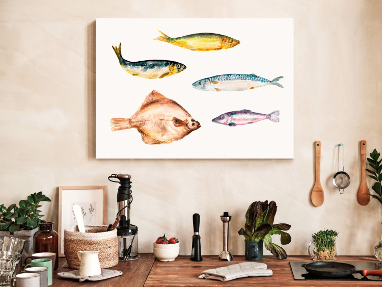 Canvas Marine Fish (1-piece) - watercolor composition with underwater fauna 149641 additionalImage 3