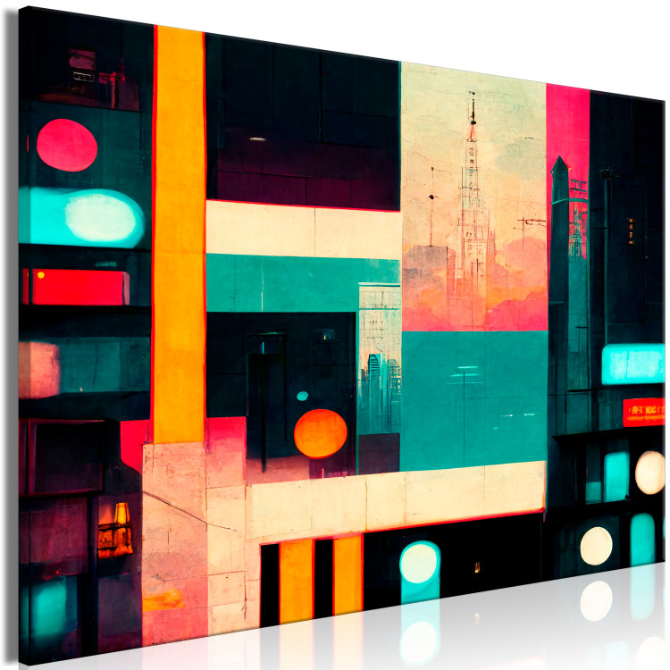 Canvas Print Geometric Abstraction - Colorful Composition With an Urban Motif 149841 additionalImage 2