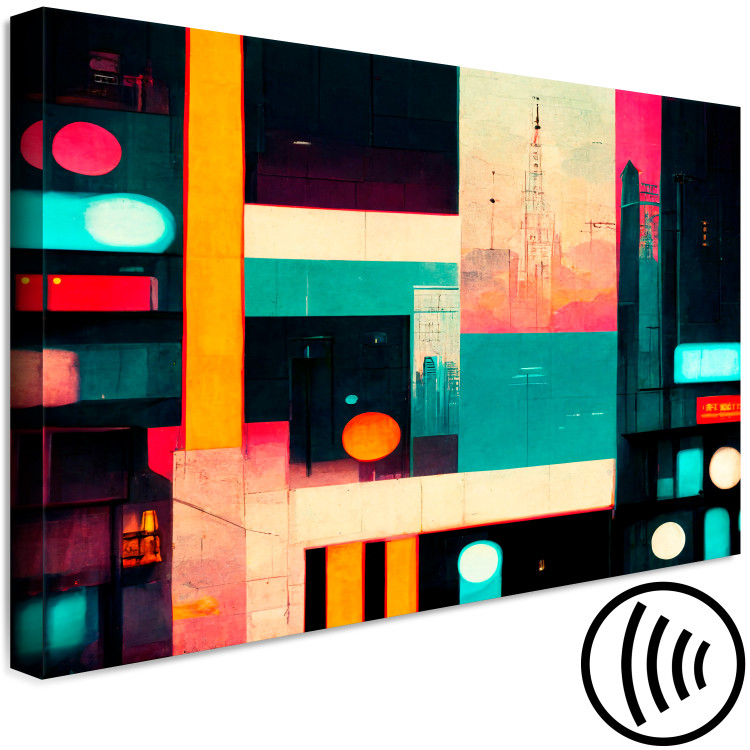 Canvas Print Geometric Abstraction - Colorful Composition With an Urban Motif 149841 additionalImage 6