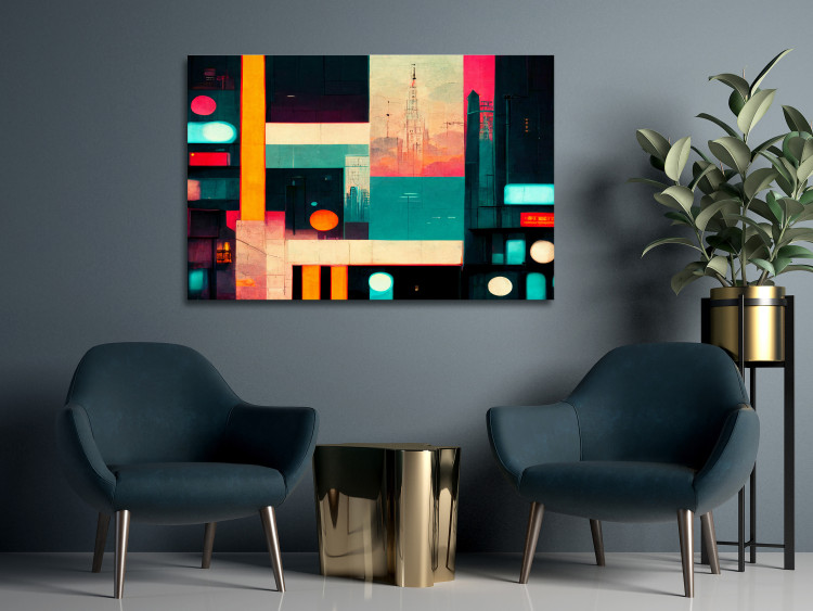 Canvas Print Geometric Abstraction - Colorful Composition With an Urban Motif 149841 additionalImage 3