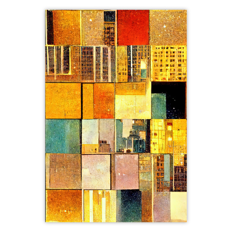 Wall Poster Abstract Tiles - A Geometric Composition in Klimt’s Style 151141