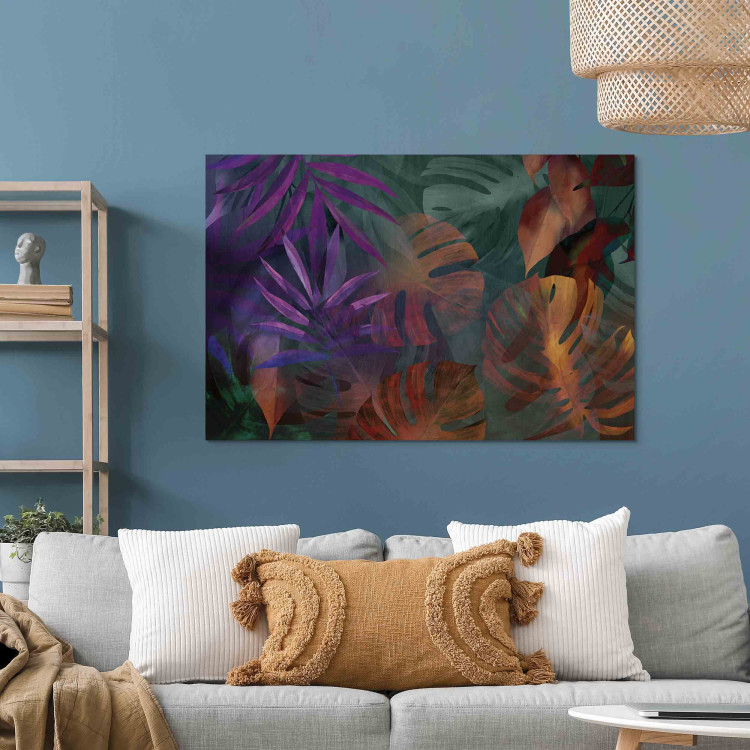 Large canvas print Colorful Nature - A Composition of Energetic Palm Leaves and Monstera [Large Format] 151241 additionalImage 3