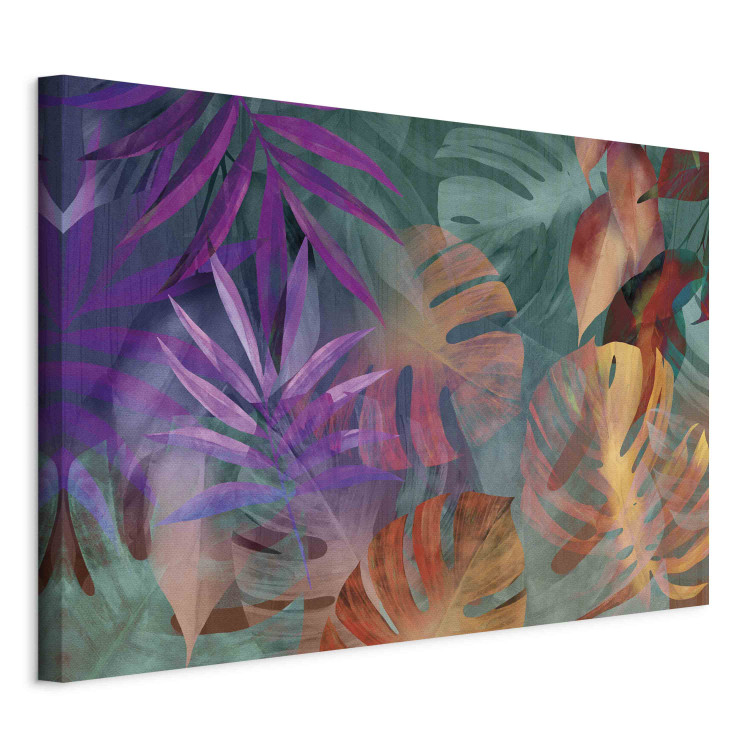 Large canvas print Colorful Nature - A Composition of Energetic Palm Leaves and Monstera [Large Format] 151241 additionalImage 2