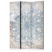 Room Divider Screen Mandala - Bright Cream-Colored Ornament on a Blue Background [Room Dividers] 151741