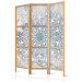 Room Divider Screen Mandala - Bright Cream-Colored Ornament on a Blue Background [Room Dividers] 151741 additionalThumb 5