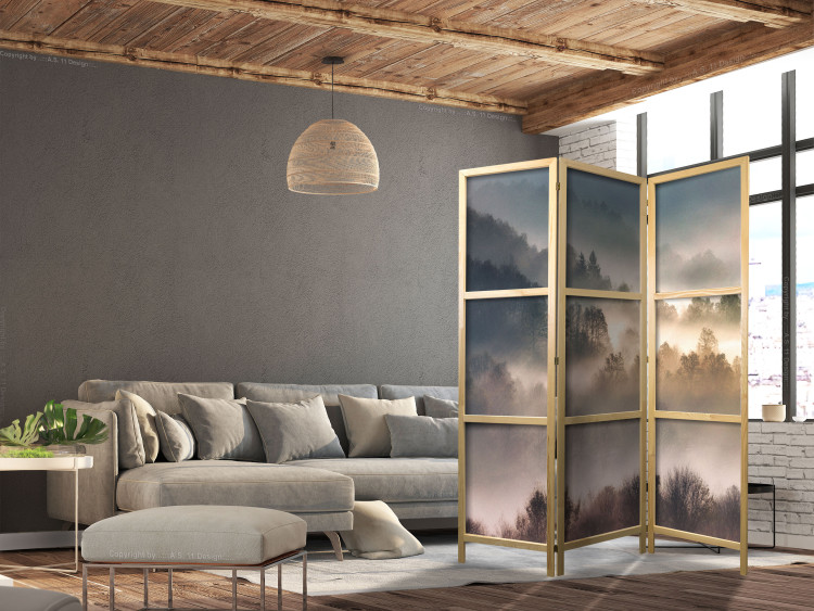 Folding Screen Mountainous Forest - Landscape in Nostalgic Mist [Room Dividers] 159541 additionalImage 6