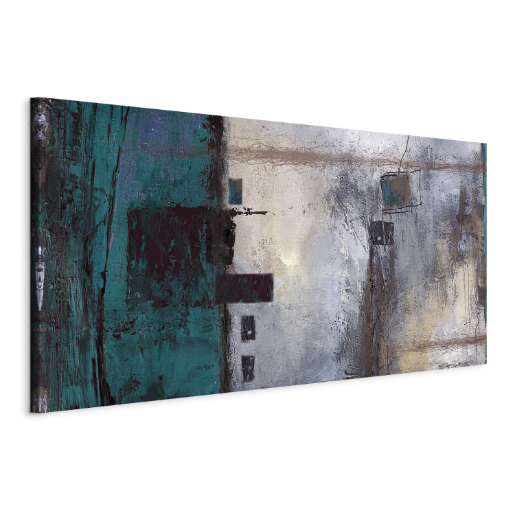 Canvas In Turquoise (1-piece) - abstract composition in shades of gray 46641 additionalImage 2