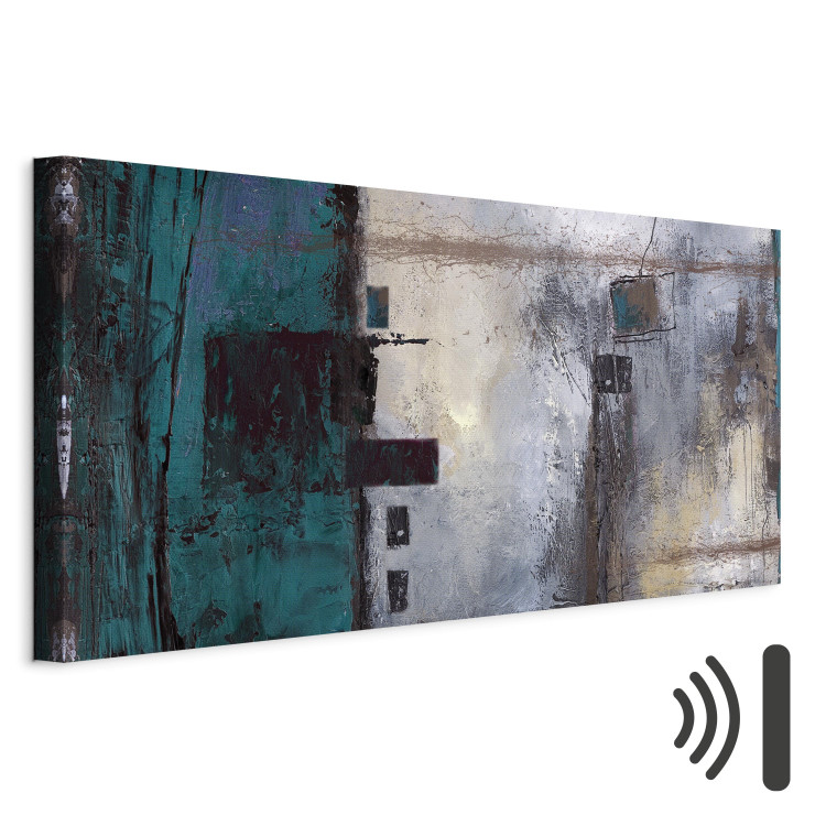 Canvas In Turquoise (1-piece) - abstract composition in shades of gray 46641 additionalImage 8