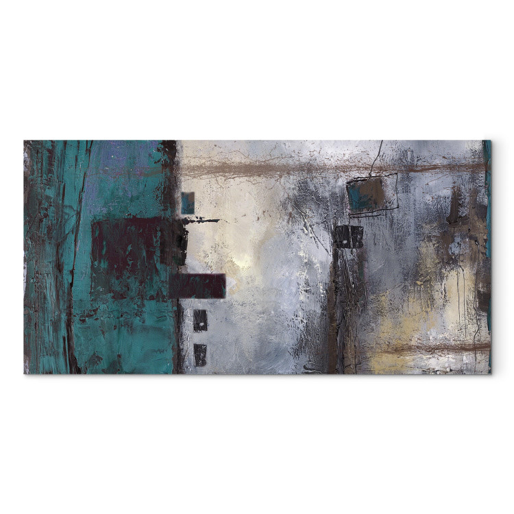 Canvas In Turquoise (1-piece) - abstract composition in shades of gray 46641