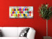 Canvas Parade of Colors (1-piece) - colorful abstraction with leaf designs 47041 additionalThumb 3