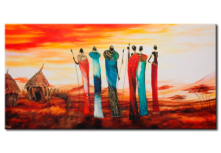 Canvas Print A tribe on the outskirs of a village 49341