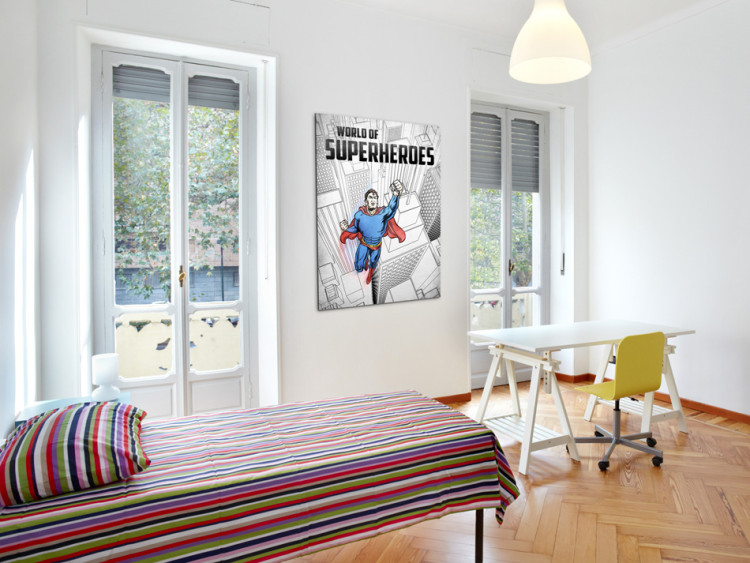 Canvas World of Superheroes (1-part) - street art with a man and inscriptions 55241 additionalImage 3