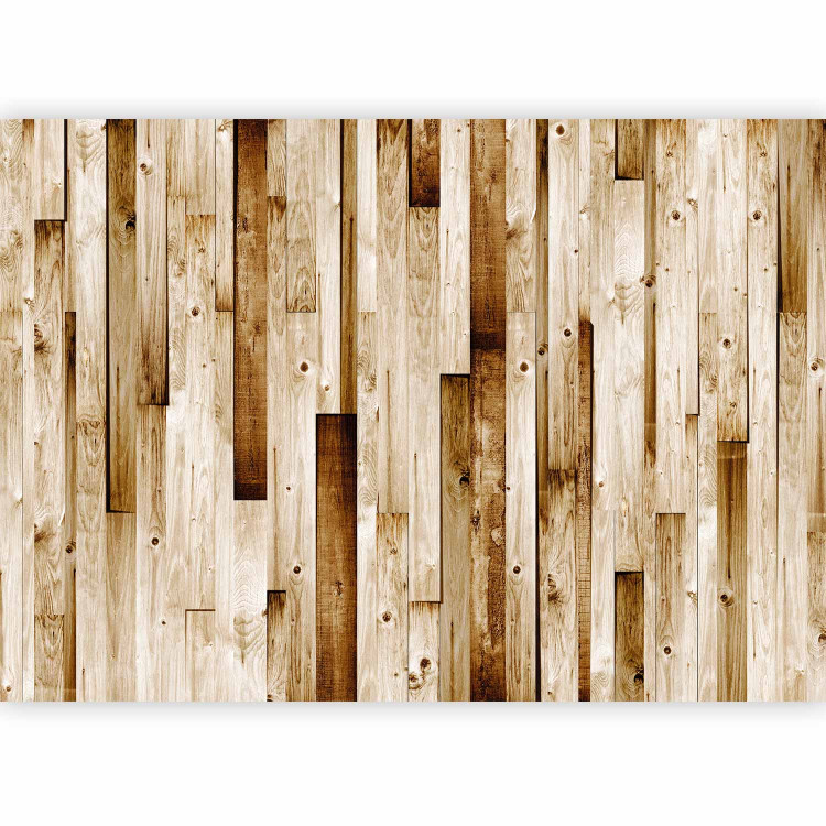 Photo Wallpaper Wooden Texture - Background pattern of light vertical wooden planks 61041 additionalImage 5