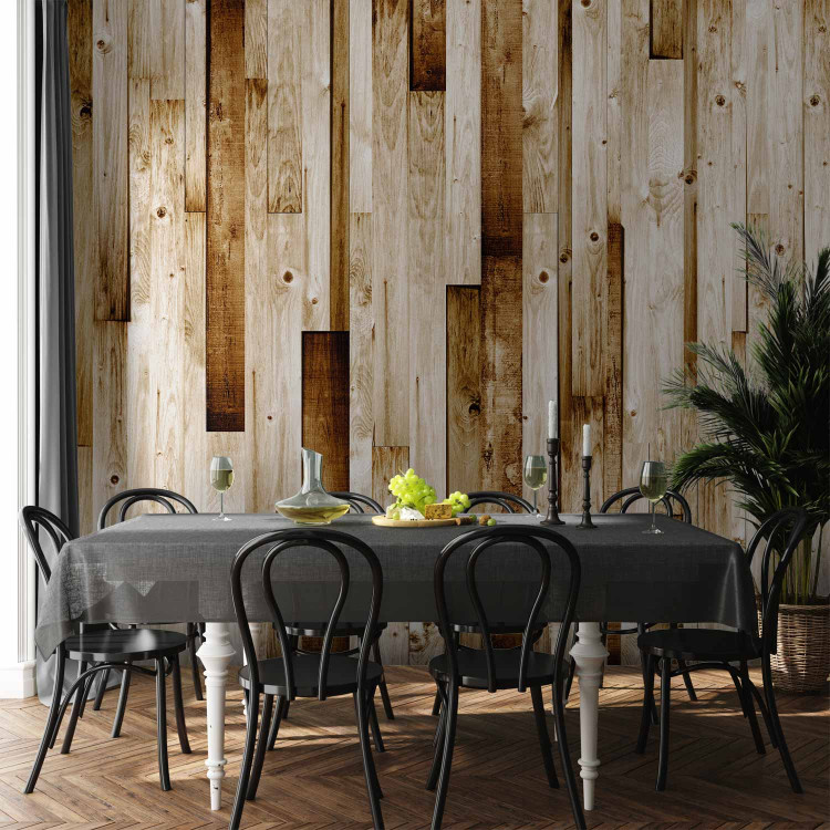 Photo Wallpaper Wooden Texture - Background pattern of light vertical wooden planks 61041 additionalImage 4