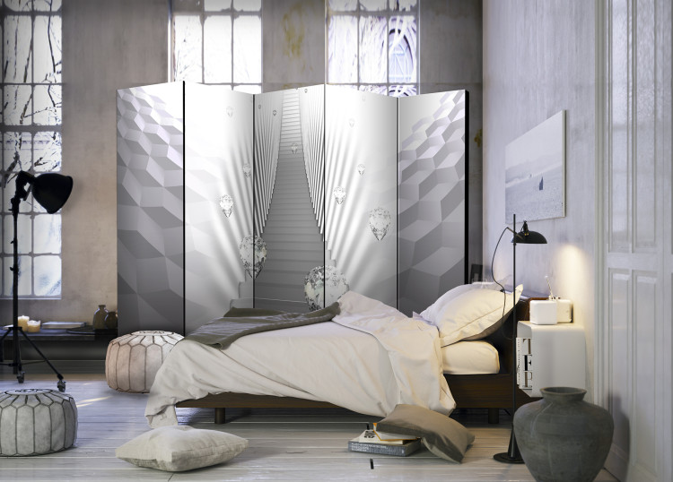 Folding Screen Mneme II - abstract space with diamonds and grand stairs 95341 additionalImage 2