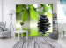 Room Divider Screen Tranquility II - black oriental stones against green leaves and water 97341 additionalThumb 2