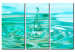 Canvas Art Print Falling Turquoise Droplet - Abstraction of Emerging Waves on Water 97741