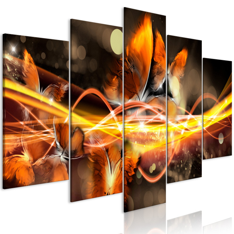 Canvas Art Print Swarm of Butterflies (5 Parts) Wide Orange 108251 additionalImage 2
