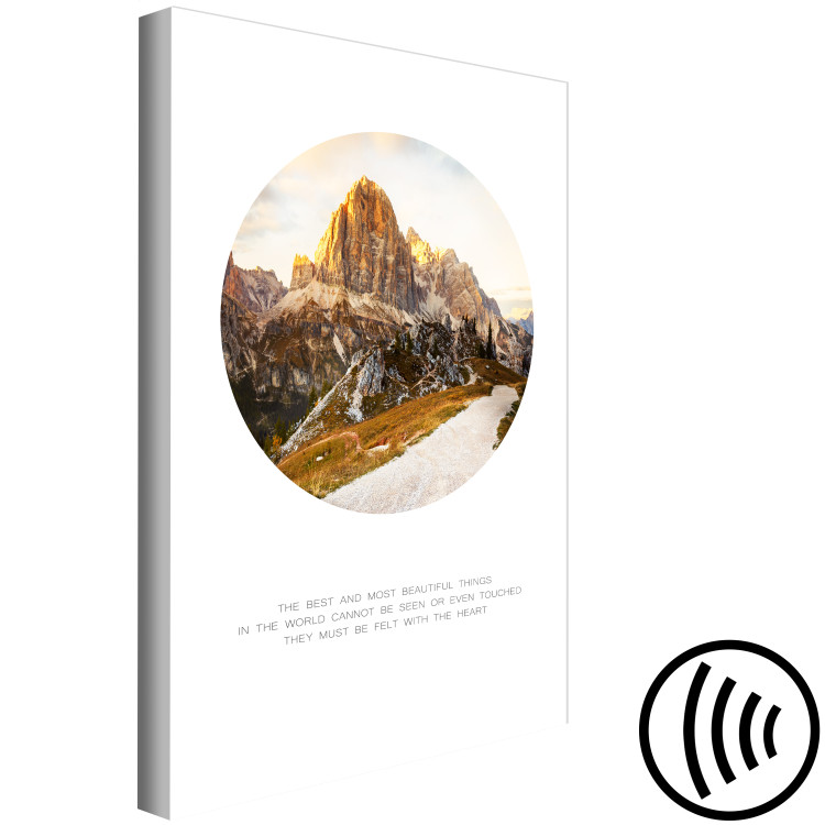 Canvas Print The soul of an explorer - alpine peaks with an inscription 114951 additionalImage 6
