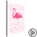 Canvas Art Print Flamingo in Pink Style (1-part) - Bird Against Bold Stripes 115251 additionalThumb 6
