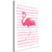 Canvas Art Print Flamingo in Pink Style (1-part) - Bird Against Bold Stripes 115251 additionalThumb 2