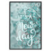 Poster It's a new day - turquoise composition with flowers and English text 116351 additionalThumb 24