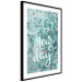 Poster It's a new day - turquoise composition with flowers and English text 116351 additionalThumb 13