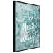 Poster It's a new day - turquoise composition with flowers and English text 116351 additionalThumb 12