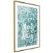 Poster It's a new day - turquoise composition with flowers and English text 116351 additionalThumb 8