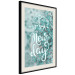 Poster It's a new day - turquoise composition with flowers and English text 116351 additionalThumb 3