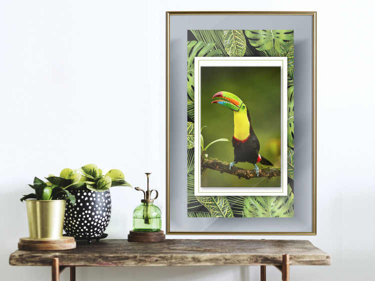 Poster Toucan - colorful bird sitting on a branch among tropical leaves 116451 additionalImage 7
