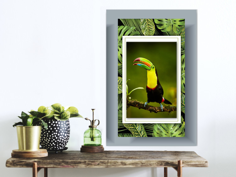 Poster Toucan - colorful bird sitting on a branch among tropical leaves 116451 additionalImage 17