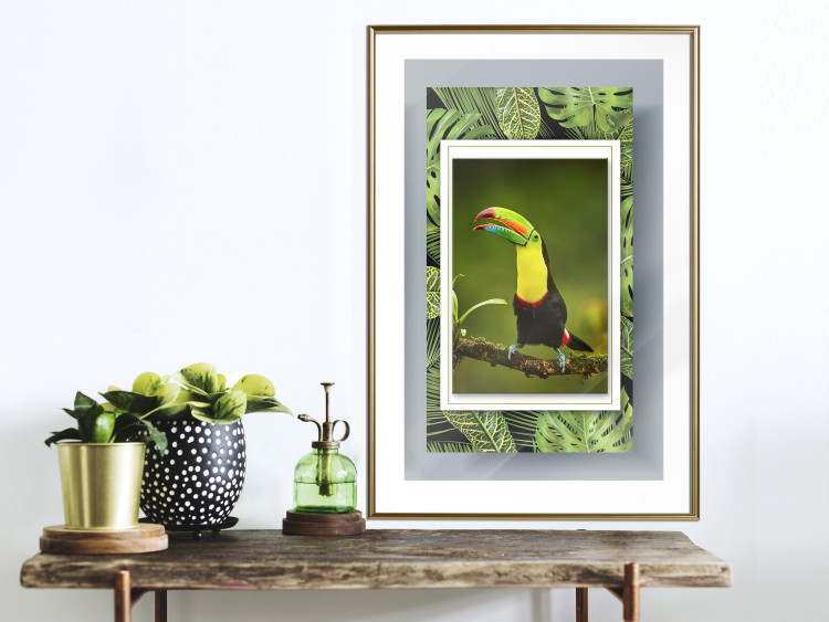 Poster Toucan - colorful bird sitting on a branch among tropical leaves 116451 additionalImage 15