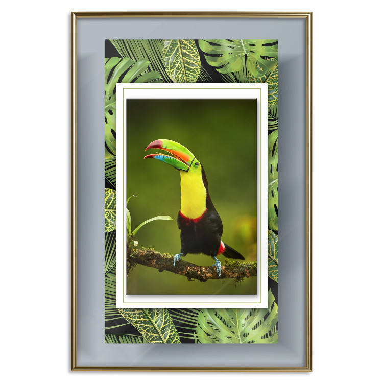Poster Toucan - colorful bird sitting on a branch among tropical leaves 116451 additionalImage 16