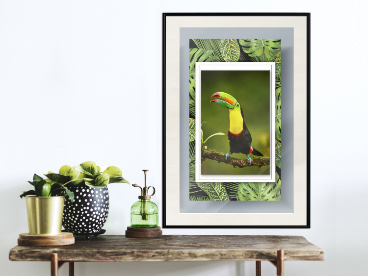 Poster Toucan - colorful bird sitting on a branch among tropical leaves 116451 additionalImage 22